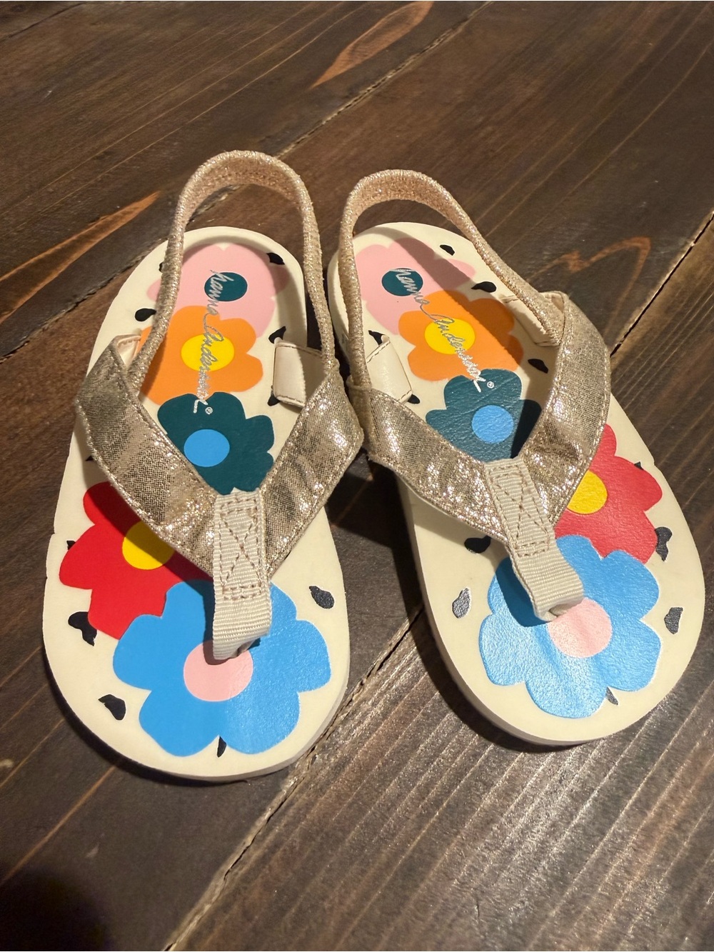 Hanna Andersson New Toddler Girls Floral Sandals Size 7C